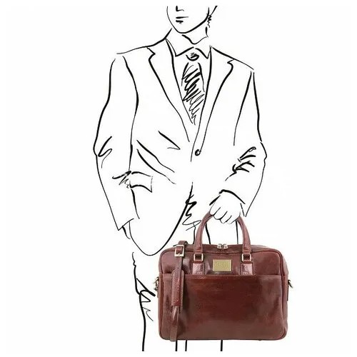 Мужская кожаная деловая сумка Tuscany Leather Urbino TL141894 коричневый