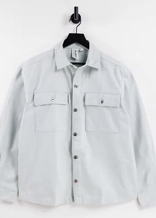 Льдисто-голубая куртка-рубашка из саржи от комплекта COLLUSION Unisex-Голубой