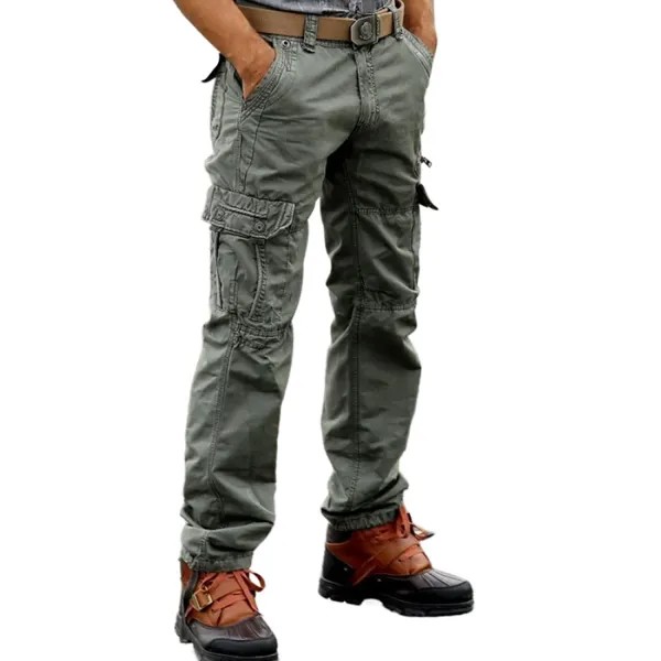 Мужские рабочие повседневные брюки Ретро многофункциональные карманные уличные брюки