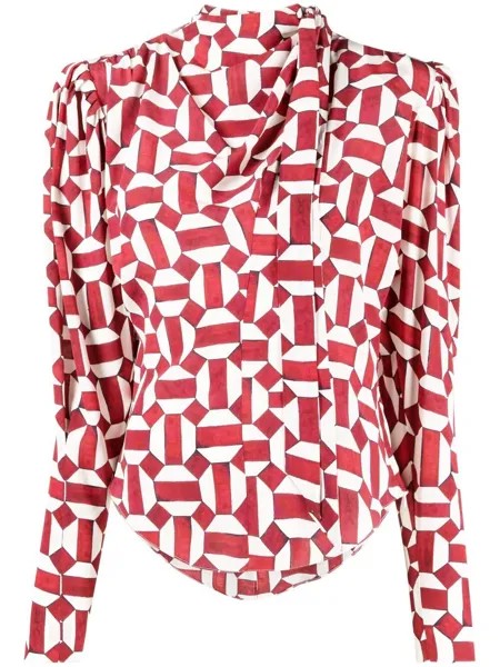 Isabel Marant блузка с геометричным принтом и воротником-хомутом