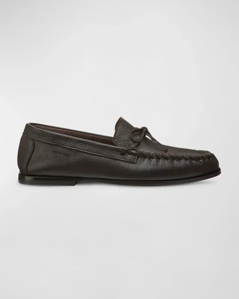 Мужские мокасины Montauk из зерненой кожи Stuart Weitzman, цвет Dark Brown
