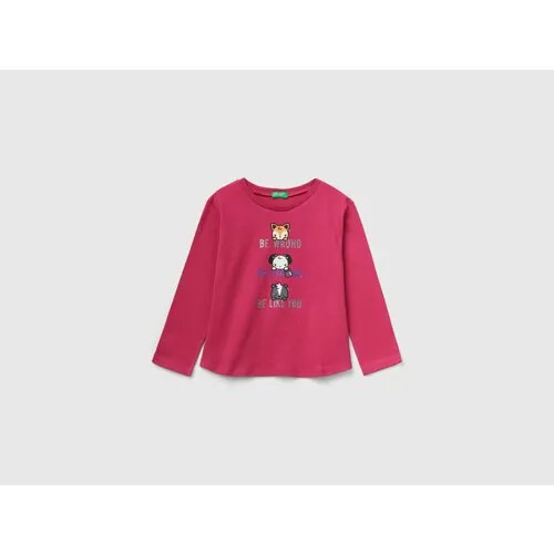 Лонгслив UNITED COLORS OF BENETTON, размер 90 (2Y), розовый