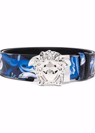 Versace ремень с пряжкой La Medusa и принтом Barocco