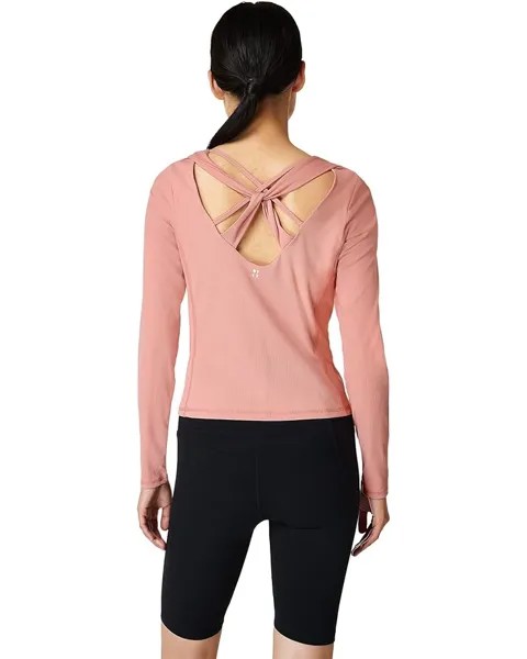 Топ Sweaty Betty Super Soft Rib Yoga Long Sleeve Top, цвет Dark Bloom Pink