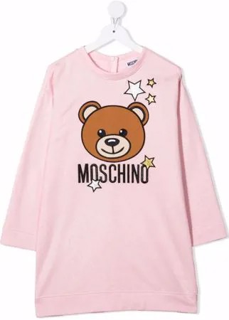 Moschino Kids платье из джерси с графичным принтом