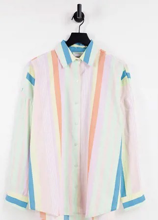 Oversized-рубашка свободного кроя в разноцветную полоску Reclaimed Vintage Inspired-Multi