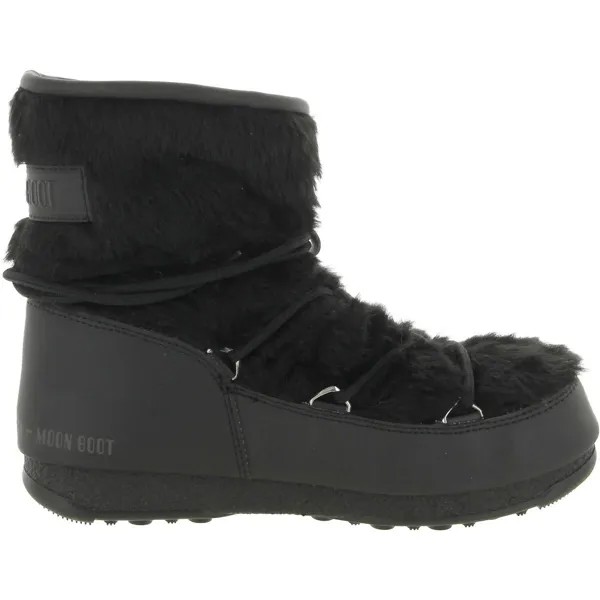 Женские зимние и зимние ботинки на шнуровке Monaco из искусственного меха Moon Boot, черный