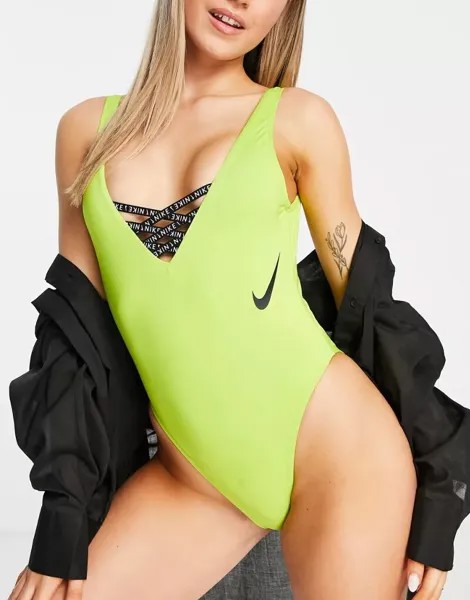 Зеленый лаймовый купальник Nike Swim Icon Sneakerkini
