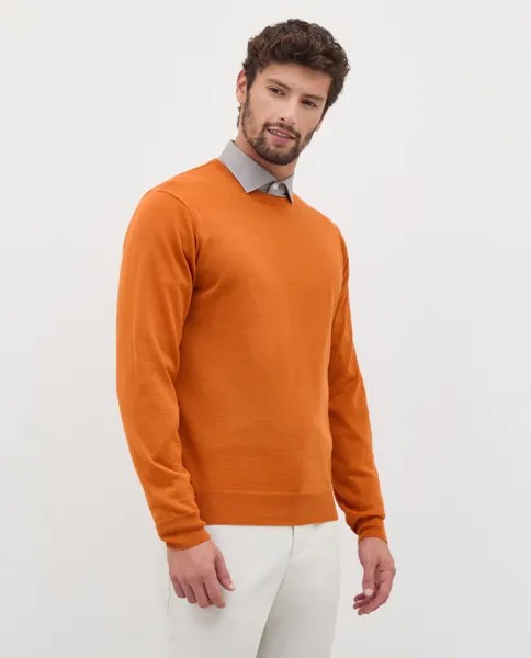 Rumford мужской свитер из бритой шерсти мериноса с круглым вырезом RUMFORD, оранжевый