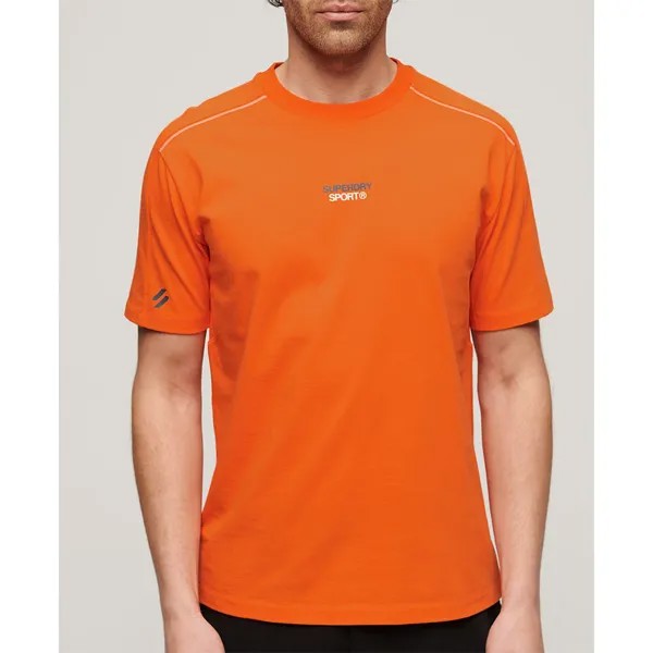 Футболка с коротким рукавом Superdry Sport Tech Logo Relaxed, оранжевый