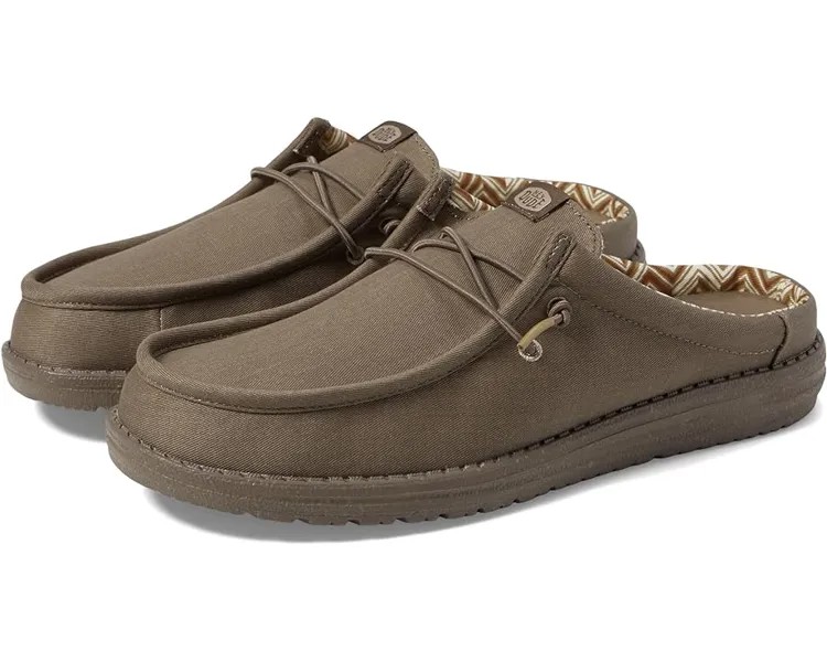 Кроссовки Hey Dude Wally Slip Canvas, цвет Walnut