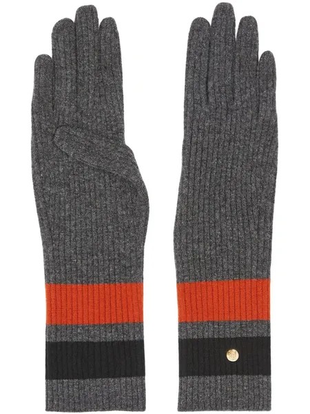 Burberry перчатки с полосками и монограммой