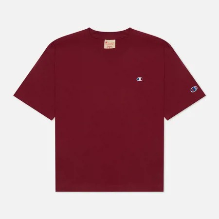 Женская футболка Champion Reverse Weave C Logo Cropped Custom Fit, цвет бордовый, размер S