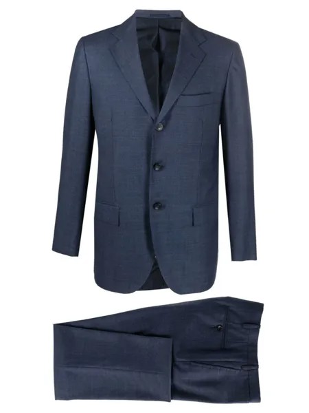 Kiton костюм-двойка с однобортным пиджаком, синий