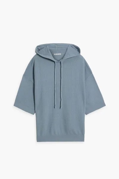 Хлопковое худи оверсайз вафельной вязки Cotton By Autumn Cashmere, цвет Slate blue