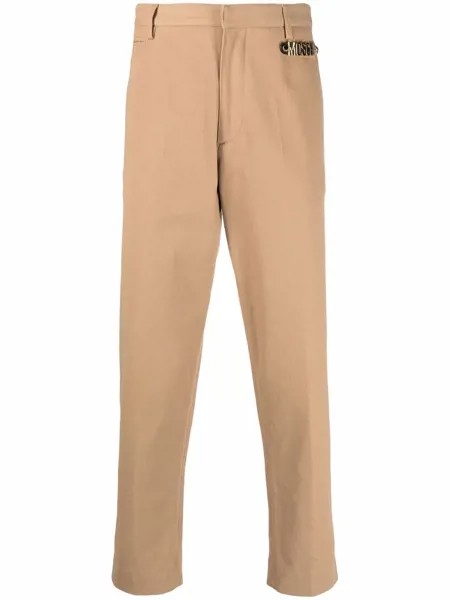 Moschino брюки строгого кроя с логотипом