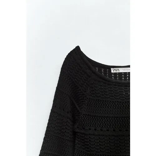 Сарафан Zara, хлопок, размер L, черный