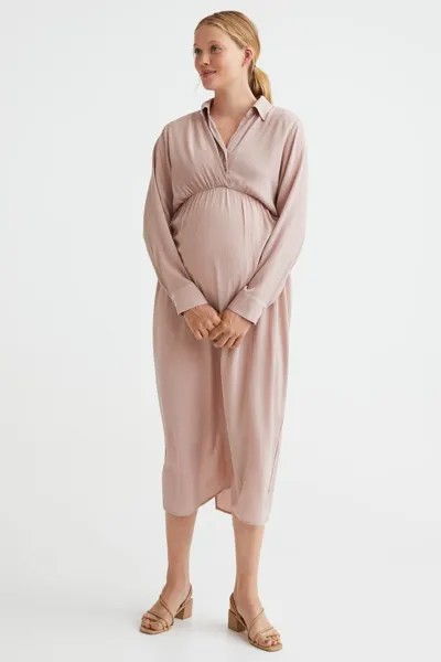 Платье MAMA до и после H&M, пыльно-розовый