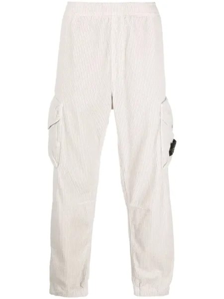 Stone Island вельветовые брюки карго, нейтральный цвет