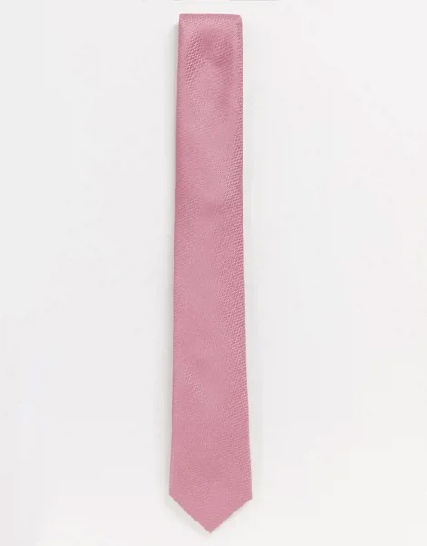 Розовый фактурный галстук Topman