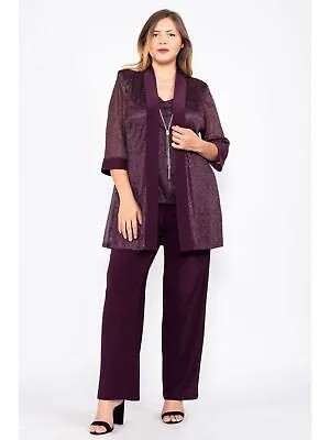 R-M RICHARDS Женский фиолетовый пиджак с открытой передней частью, блейзер, брючный костюм с высокой талией 6