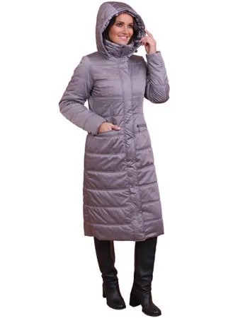 Пальто  J-Splash зимнее, силуэт полуприлегающий, средней длины, размер 48, серый