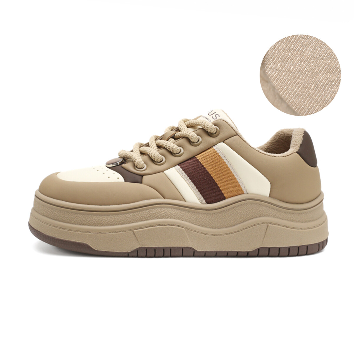 Кроссовки D:FUSE SCANDINAVIA Skateboarding Shoes Women's Low-top, цвет Rice coffee color with fleece
