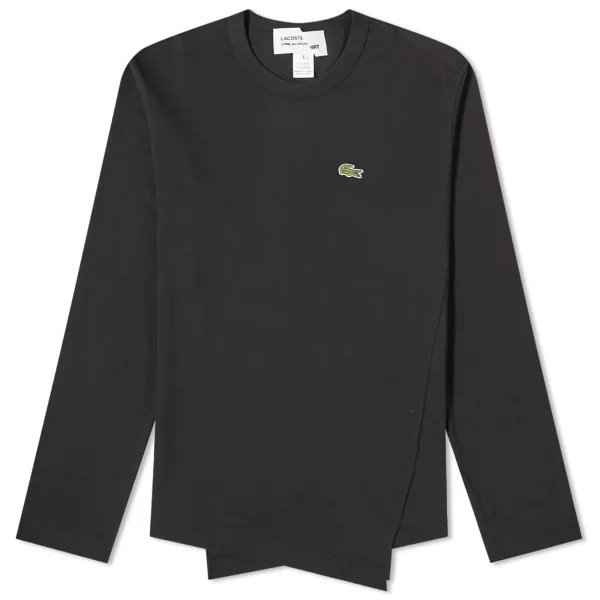 Comme des Garçons SHIRT x Lacoste асимметричная футболка с длинными рукавами, черный