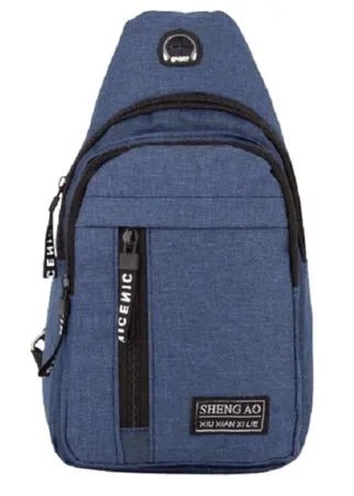 Рюкзак кросс-боди ForAll, фактура матовая, синий