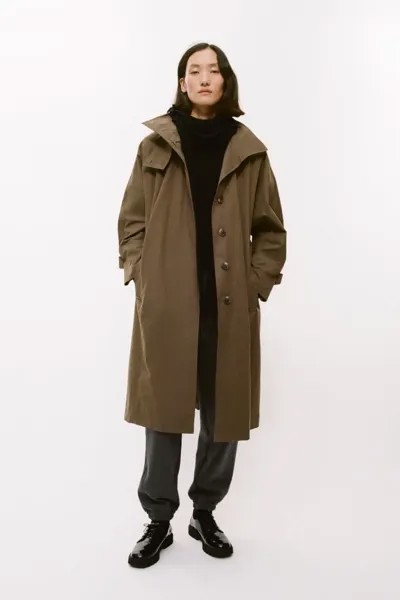 Водоотталкивающий тренч оверсайз ZARA, зеленый