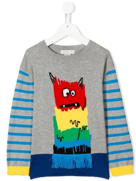 Stella McCartney Kids джемпер вязки интарсия с принтом