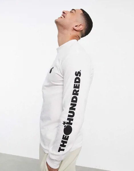 Белый лонгслив с бомбой The Hundreds