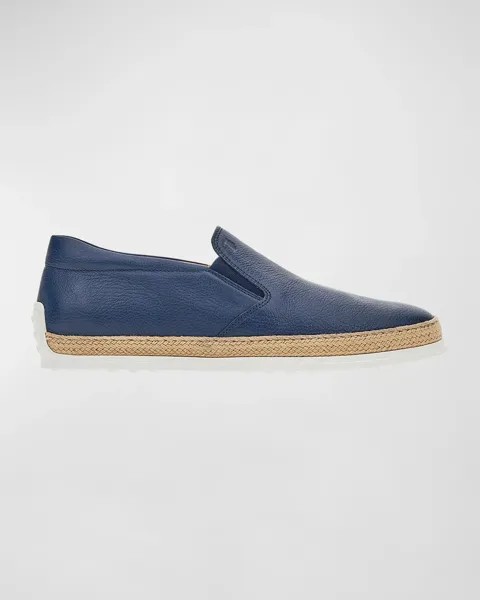 Мужские эспадрильи Pantofola Gomma из рафии Tod's, цвет Blu Tuareg