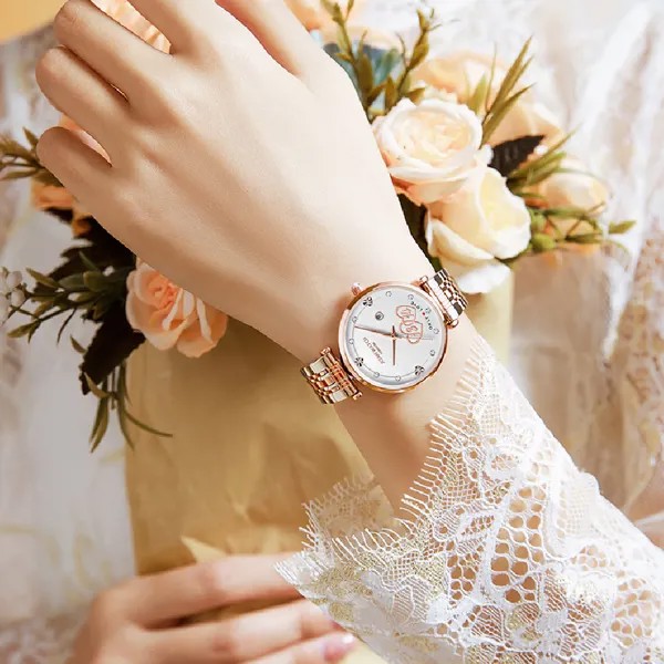 Часы наручные женские Кварцевые водонепроницаемые со стальным браслетом, 2022