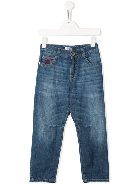 Brunello Cucinelli Kids джинсы с эффектом потертости