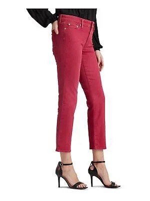 RALPH LAUREN Женские темно-бордовые джинсы скинни с карманами на молнии 6