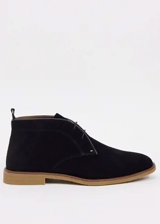 Черные ботинки чукка Burton Menswear-Черный