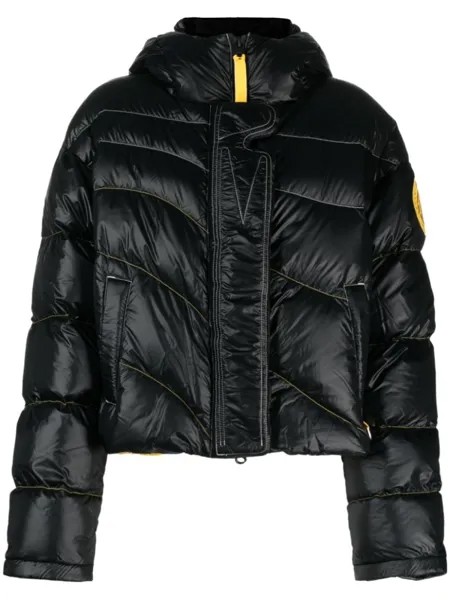 Canada Goose пуховик с нашивкой-логотипом, черный
