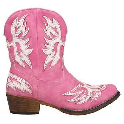 Roper Amelia Snip Toe Cowboy Boots Womens Pink Casual Boots 09-021-1567-3031