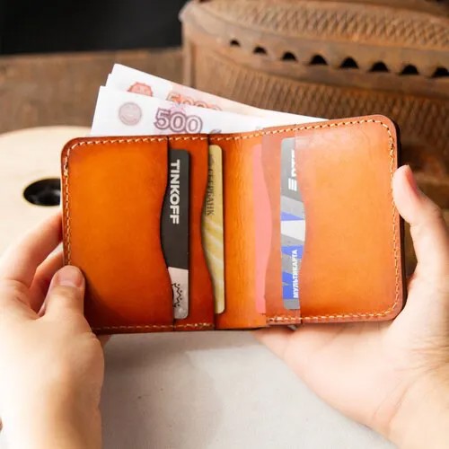 Бумажник SAFFA PBs03, фактура гладкая, оранжевый
