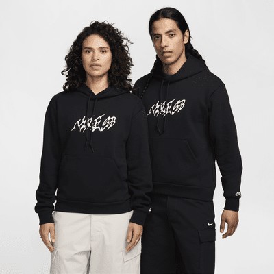 Худи Nike SB Fleece Pullover Skate Hoodie, черный/белый