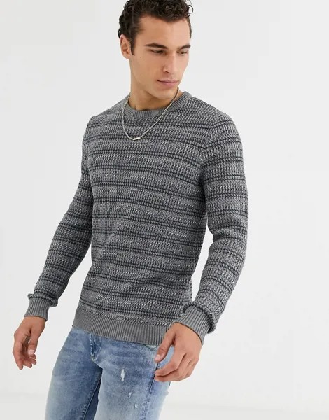Серый фактурный жаккардовый джемпер Jack & Jones Originals