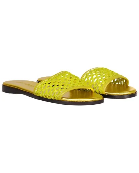 Шлепанцы Jimmy Choo Minea из кожи и резины, цвет Lime