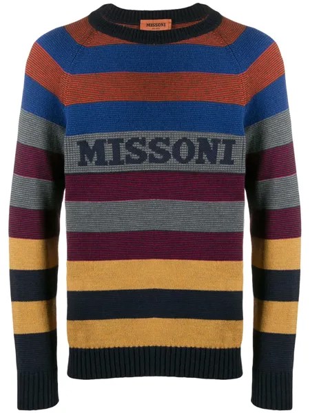 Missoni свитер в полоску с логотипом