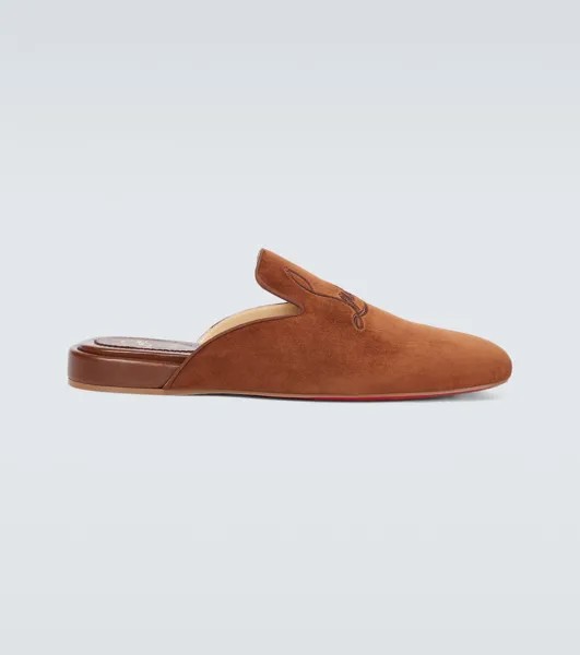 Темно-синие мюли Coolito на плоской подошве Christian Louboutin, коричневый