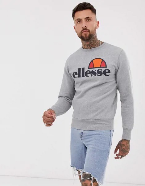 Серый свитшот с логотипом ellesse