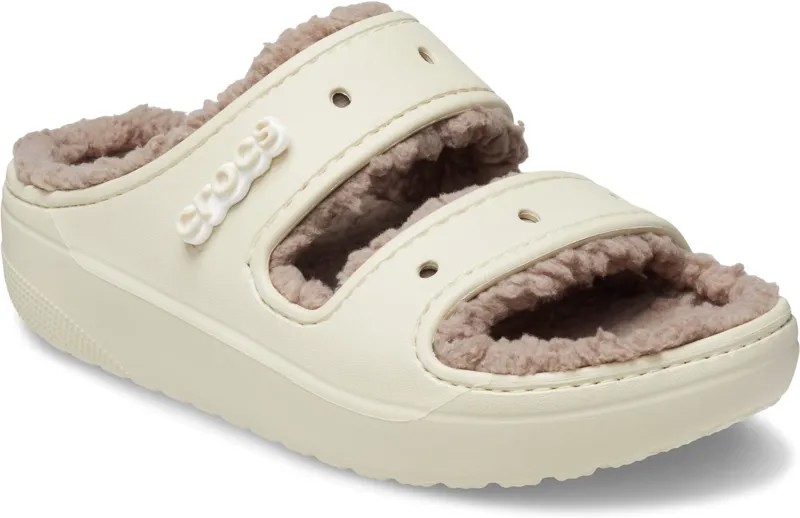 Сандалии на плоской подошве Classic Cozzzy Sandal Crocs, цвет Bone/Mushroom