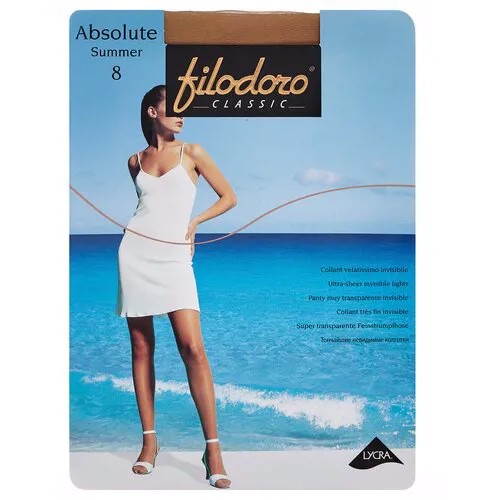 Колготки Filodoro Classic Absolute Summer, 8 den, размер 4, бежевый