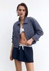 Куртка летняя STRIPED Pull&Bear, темно-синий