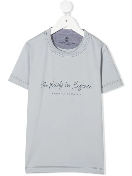 Brunello Cucinelli Kids футболка с надписью